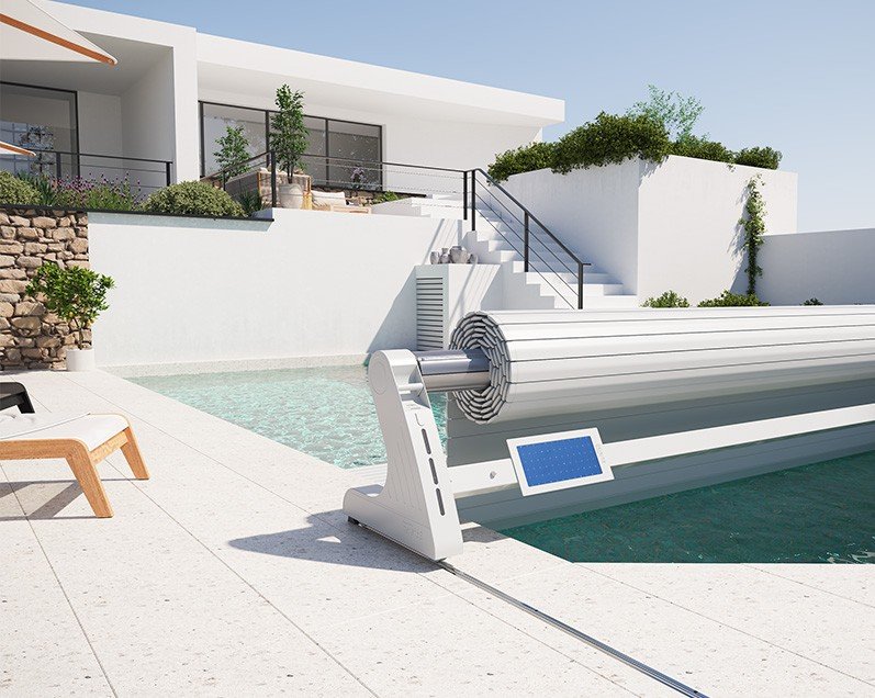 Marquise sobre rail solar 2 - Cubierta automática para piscinas modelo Marquise